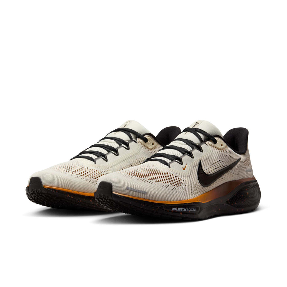 A pair of Nike Men's Pegasus 41 Road Running Shoes in the Soft Pearl/Velvet Brown-Desert Ochre colourway. (8724604125346)