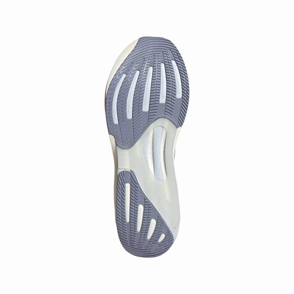 The outsole of the right shoe from a pair of adidas Men's Supernova Rise 2 Running Shoes in the Silver Violet/Zero Met./Impact Orange colourway. (8618631397538)