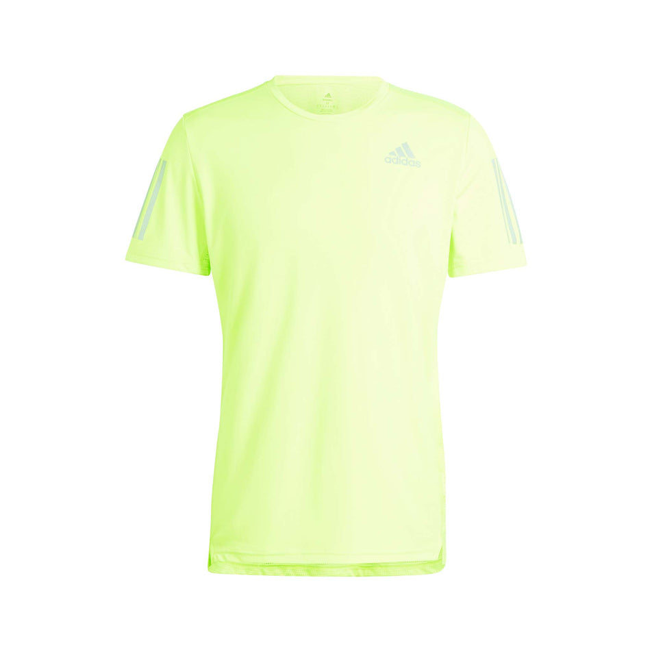 Front of an an adidas Men's Own the Run Tee in the Lucid Lemon colourway (8005317394594)