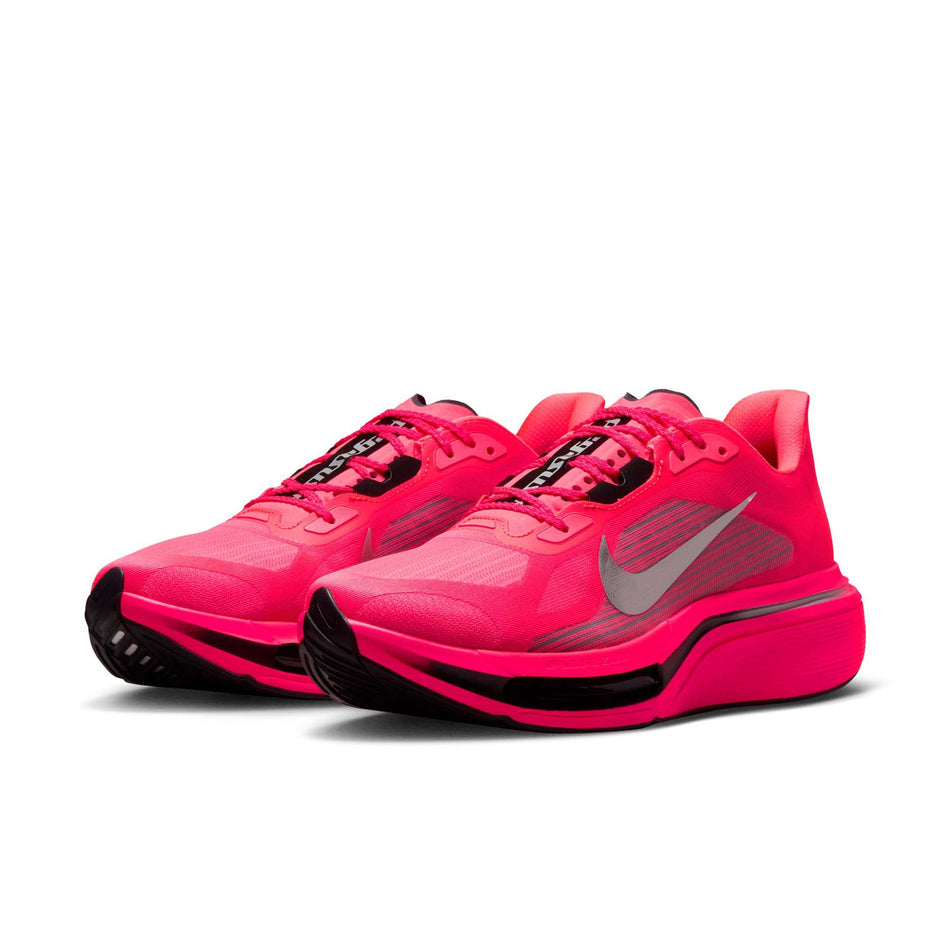 A pair of Nike Men's Pegasus Plus 2 Road Running Shoes in the Flash Crimson/Metallic Silver-Black colourway.