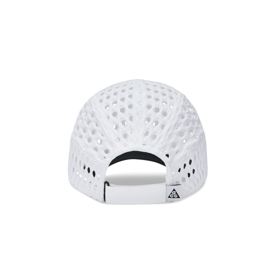 Back view of the Nike Unisex ACG Radical AirFlow Fly Cap in the White/White colourway.
