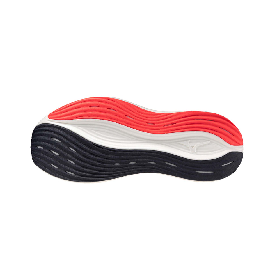 The outsole of the left shoe from a pair of Mizuno Men's Neo Zen Running Shoes in the Odyssey Gray/Silver/Citrus colourway. (8691805651106)