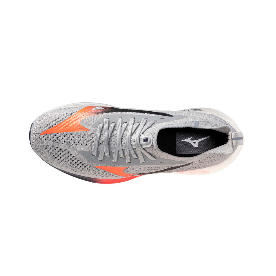 The upper of the left shoe from a pair of Mizuno Men's Neo Zen Running Shoes in the Odyssey Gray/Silver/Citrus colourway. (8691805651106)