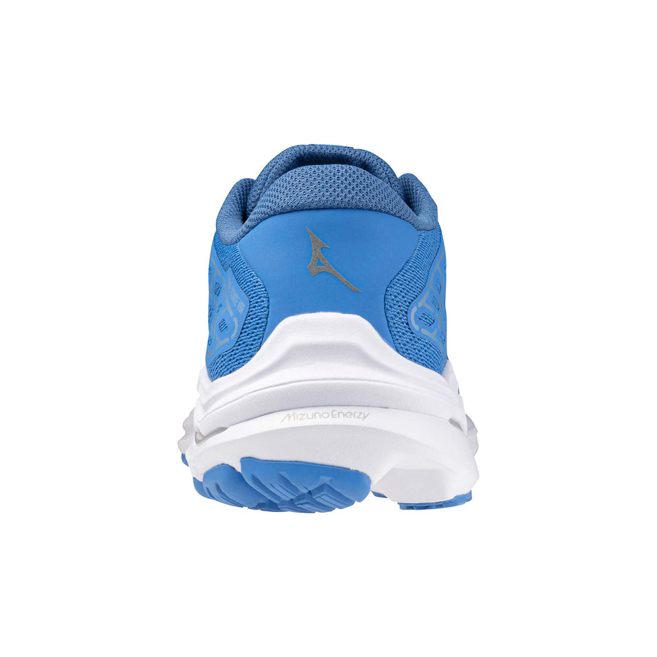 Back of the left shoe from a pair of Mizuno Women's Wave Equate 8 Running Shoes in the Marina/Nimbus Cloud/Federal Blue colourway (8146850513058)