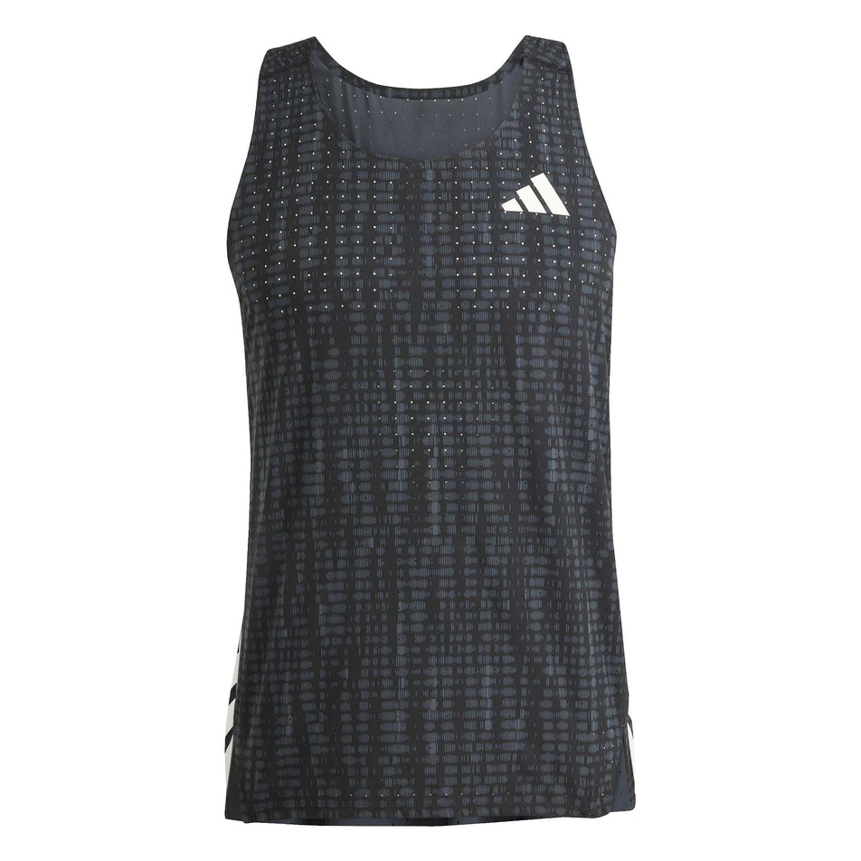 An adidas Men's Adizero Singlet in the Carbon/Black colourway. (8599938433186)