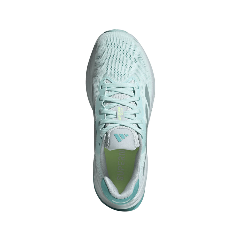 The upper of the right shoe from a pair of adidas Women's Supernova Solution 2 Running Shoes in the Halo Mint/Magic Grey Met/Mint Ton colourway. (8663002710178)