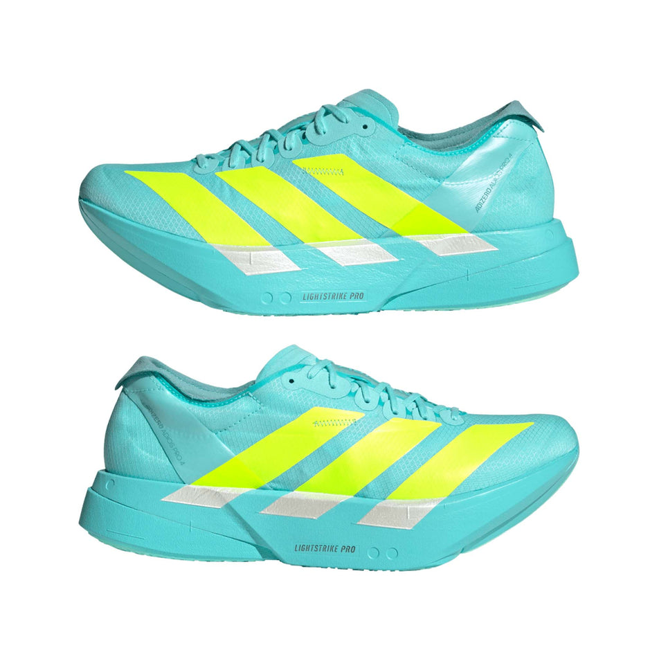 A pair of adidas Men's Adizero Adios Pro 4 Running Shoes in the Flash Aqua/Lucid Lemon/Mint Ton colourway. (8662510010530)