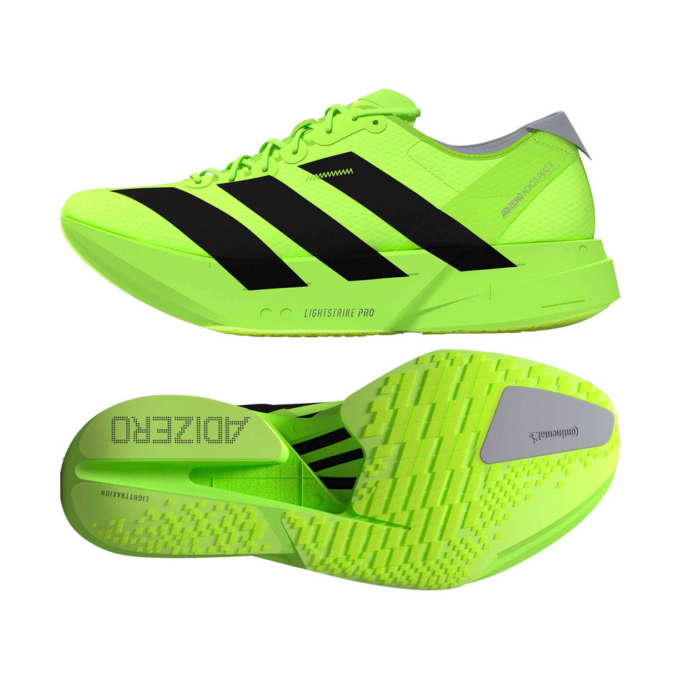 A pair of adidas Women's Adizero Adios Pro 4 Running Shoes in the Lucid Lemon colourway. (8635093287074)