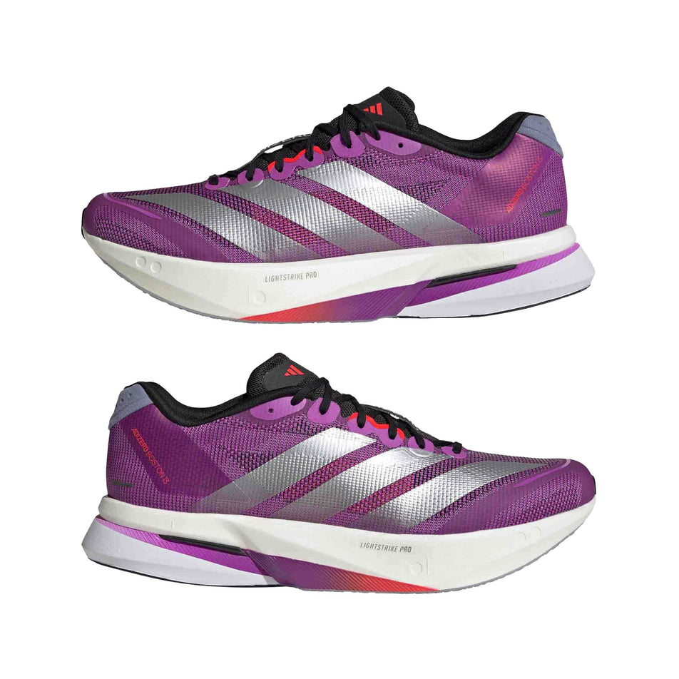 A pair of adidas Men's Adizero Boston 13 Running Shoes in the Purple Burst/Silver Met./Lucid Red colourway. (8745960833186)