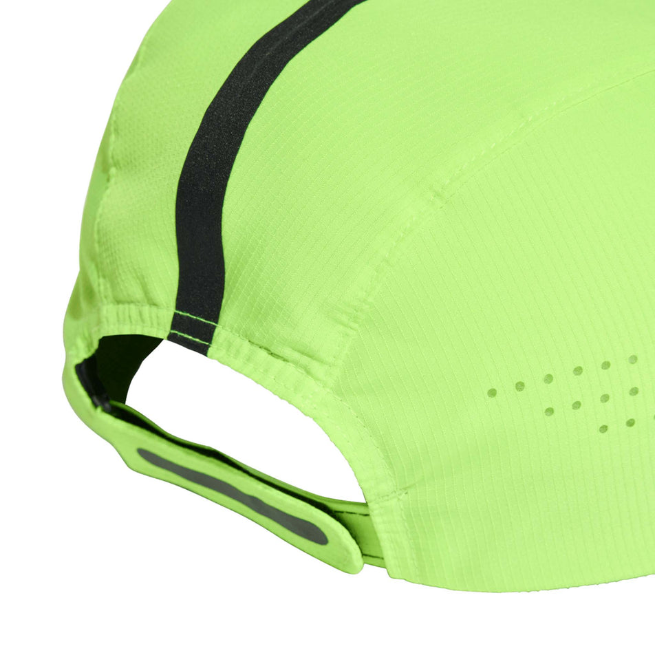 Back view of the adidas Unisex Run x Adizero Cap in the Lucid Lemon/Black Reflective colourway. (8679866269858)