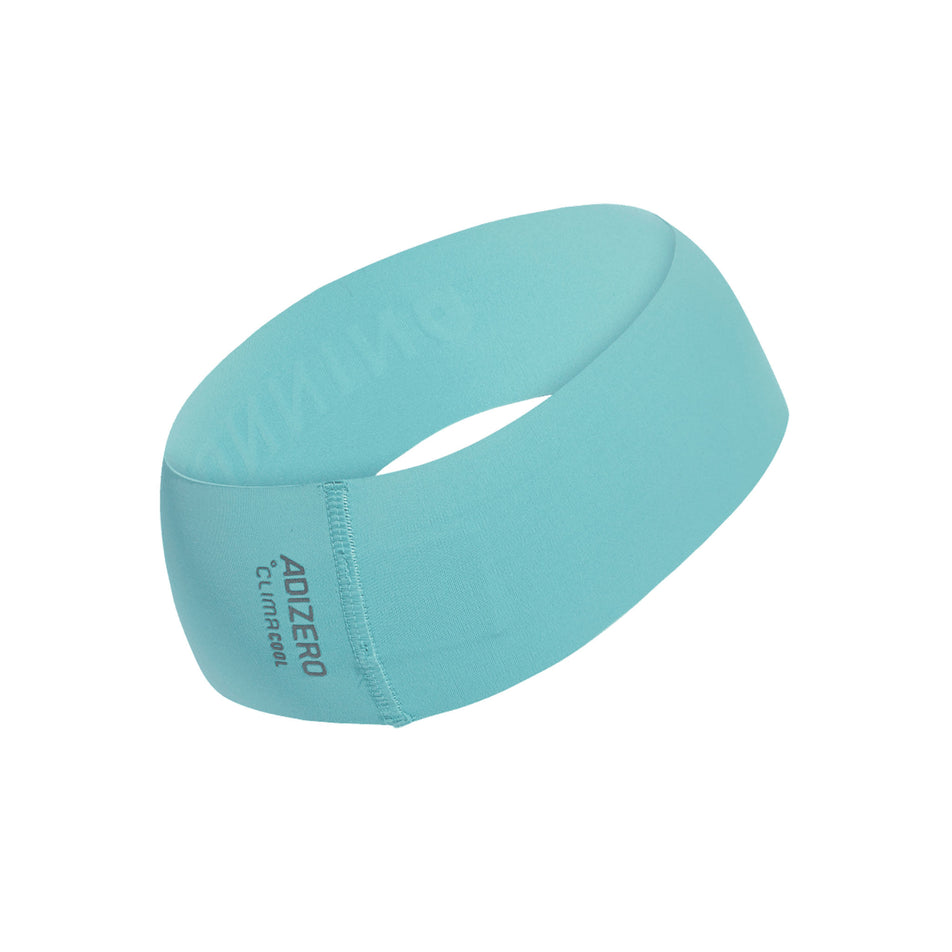 Back view of the adidas Unisex Run CC Headband in the Mint Ton/Black Reflective colourway. (8679881080994)