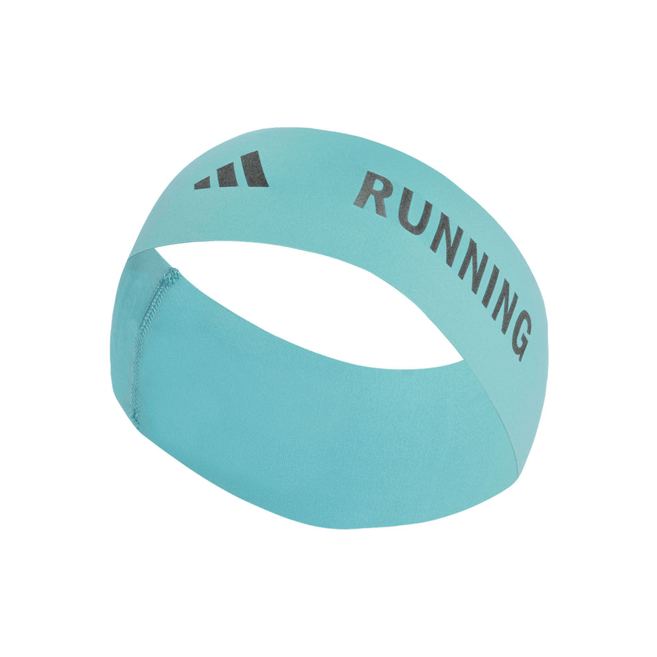 Front view of the adidas Unisex Run CC Headband in the Mint Ton/Black Reflective colourway. (8679881080994)