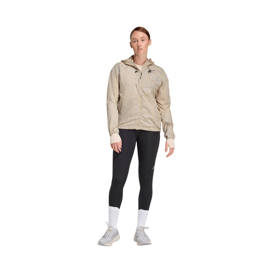 Front view of a model wearing the adidas Women's adi365 3S 1/1 Tights in the Black colourway.