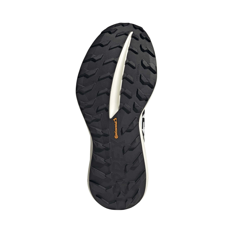 The outsole of the right shoe from a pair of adidas Women's Terrex Agravic SL Running Shoes in the Ftwr White/Core Black/Ftwr White colourway.