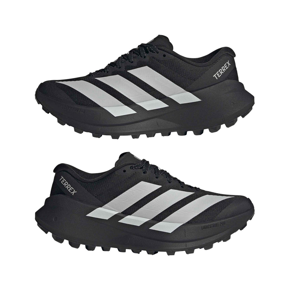 A pair of adidas Women's Terrex Agravic SL Running Shoes in the Core Black/Grey Two/Core Black colourway.