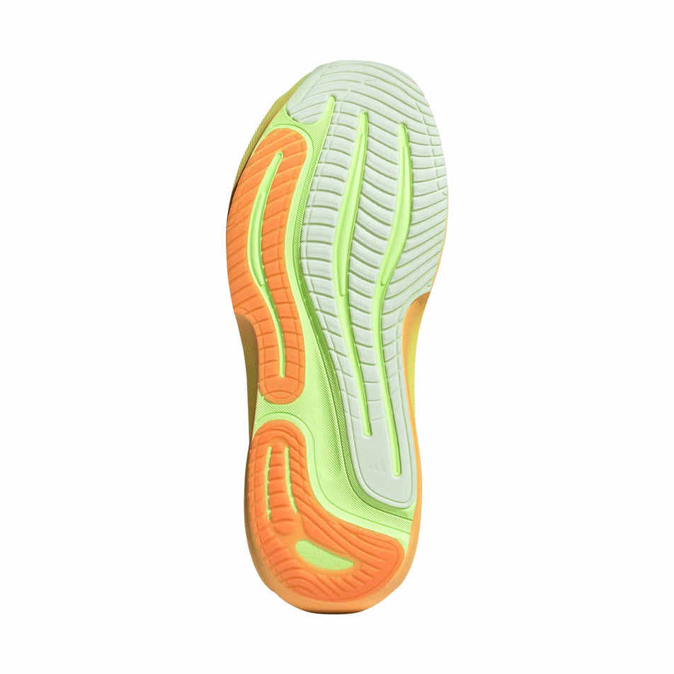 The outsole of the right shoe from a pair of adidas Men's Supernova Rise 3 Running Shoes in the Crystal Jade/Silver Met./Lucid Tangerine colourway.