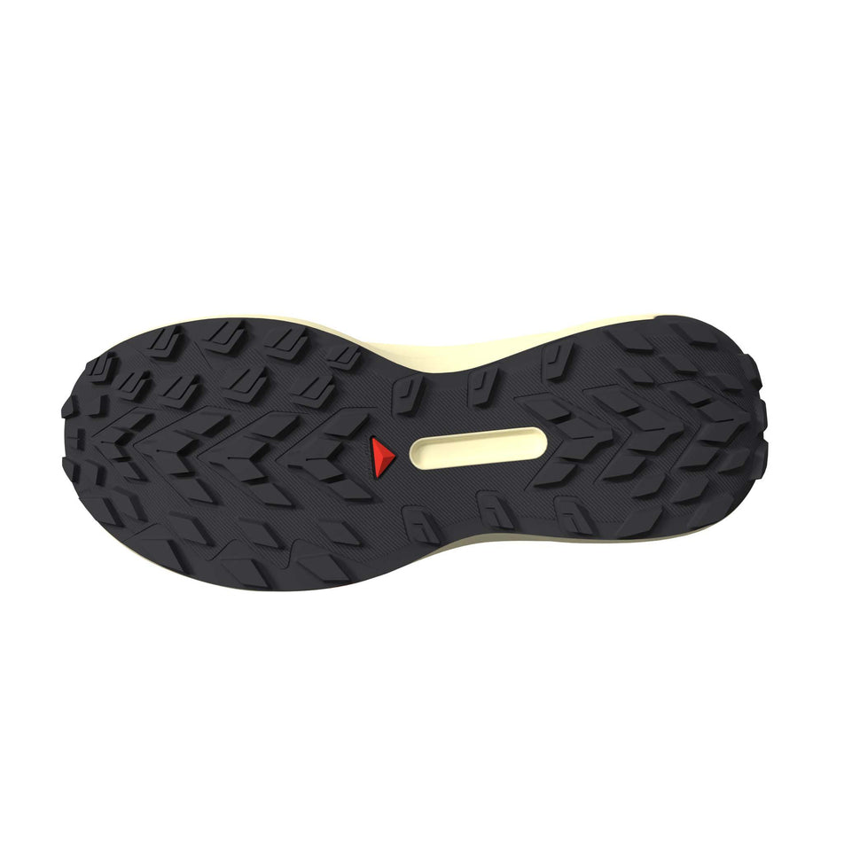 Outsole of the right shoe from a pair of Salomon Men's Genesis Running Shoes in the Black/Sulphur Spring/Transparent Yellow colourway (8308332888226)