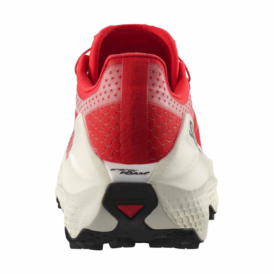 The back of the right shoe from a pair of Salomon Unisex S/LAB Ultra Glide Running Shoes in the Fiery Red colourway. (8576021921954)