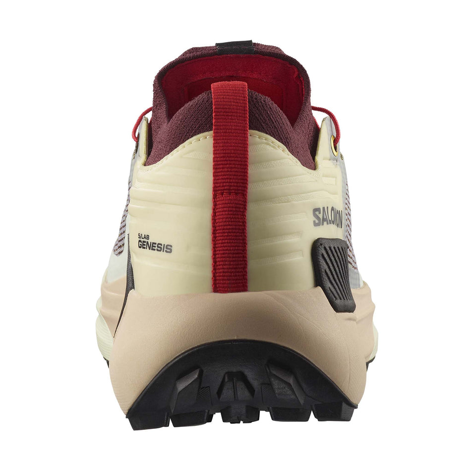 The back of the right shoe from a pair of Salomon Unisex S/LAB Genesis Running Shoes in the Vanilla Ice colourway. (8576038502562)