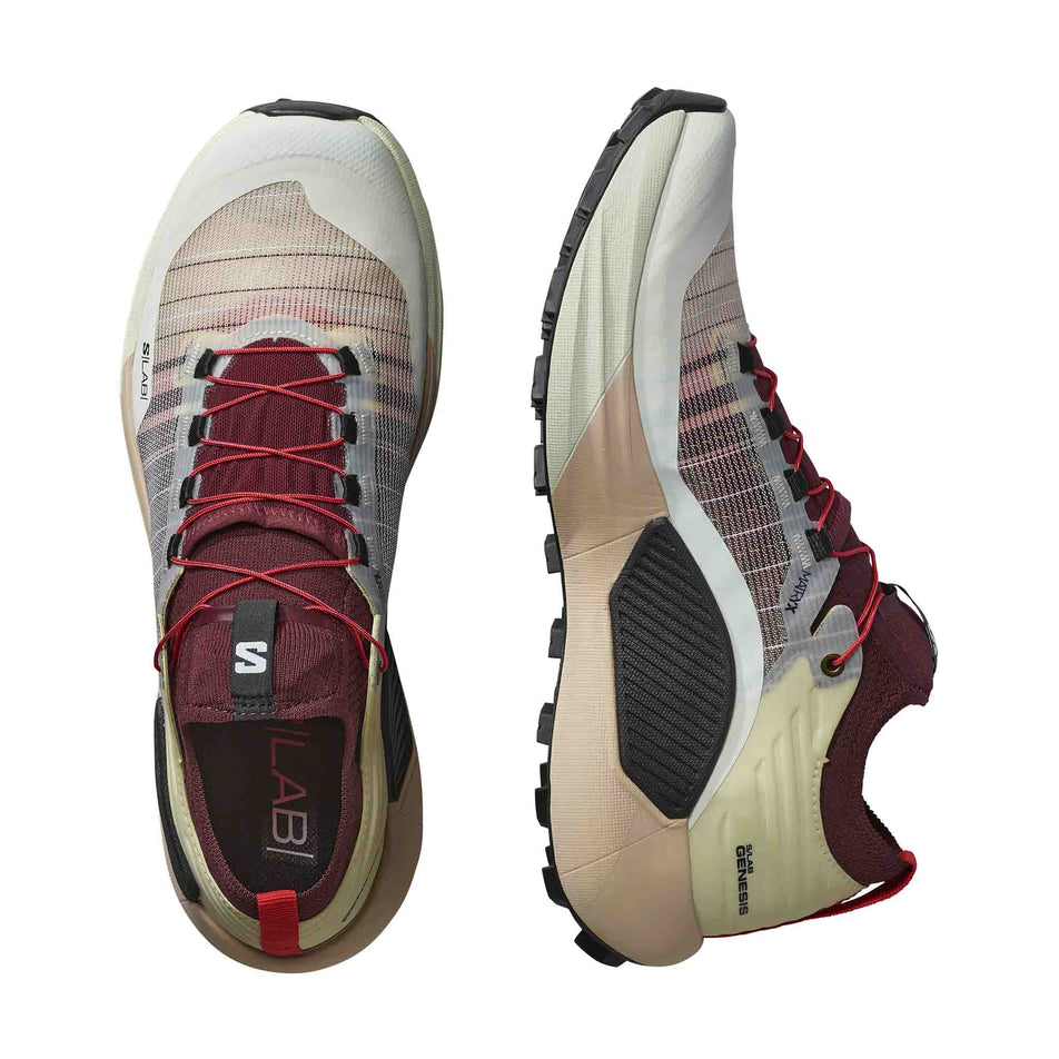 A pair of Salomon Unisex S/LAB Genesis Running Shoes in the Vanilla Ice colourway. (8576038502562)