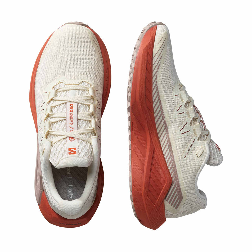 A pair of Salomon Women's DRX Defy GRVL Running Shoes in the Vanilla Ice/Burnt Ochre/Etherea colourway. (8721050861730)