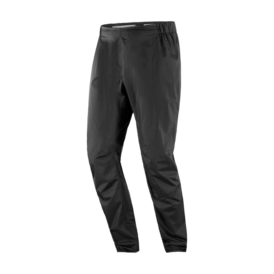 Front view of a pair of Salomon Unisex Bonatti Waterproof Pants in the Deep Black colourway (8071099220130)