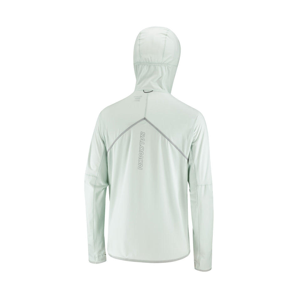 Back view of a Salomon Women's Sense Aero Hybrid Half Zip Midlayer in the Misty Blue colourway. (8463148417186)