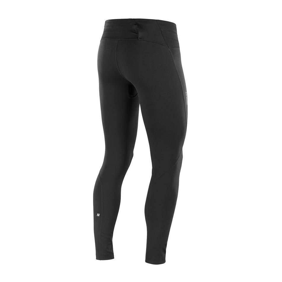Back view of the Salomon Men's SHAKEout CORE Tights in theDeep Black colourway. (8736846545058)