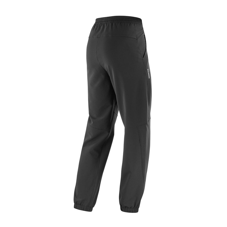 Back view of the Salomon Men's SHAKEout HexaFlow Pants in the Deep Black colourway. (8781939835042)