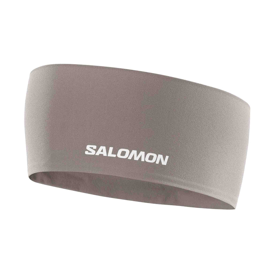 Front view of the Salomon Unisex SENSE AERO Headband in the Iron colourway. (8738171519138)