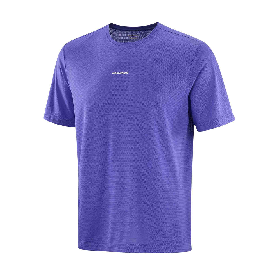 Front view of the Salomon Men's SHAKEout CORE Short-Sleeve T-Shirt in the Liberty colourway. (8736839893154)