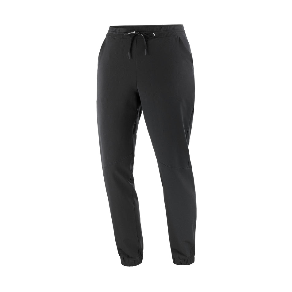 Front view of the Salomon Women's SHAKEout HexaFlow Pants in the Deep Black colourway. (8781921091746)