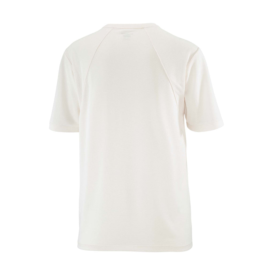 Back view of the Salomon Women's Shakeout Core Short-Sleeve T-Shirt in the Whisper White colourway.