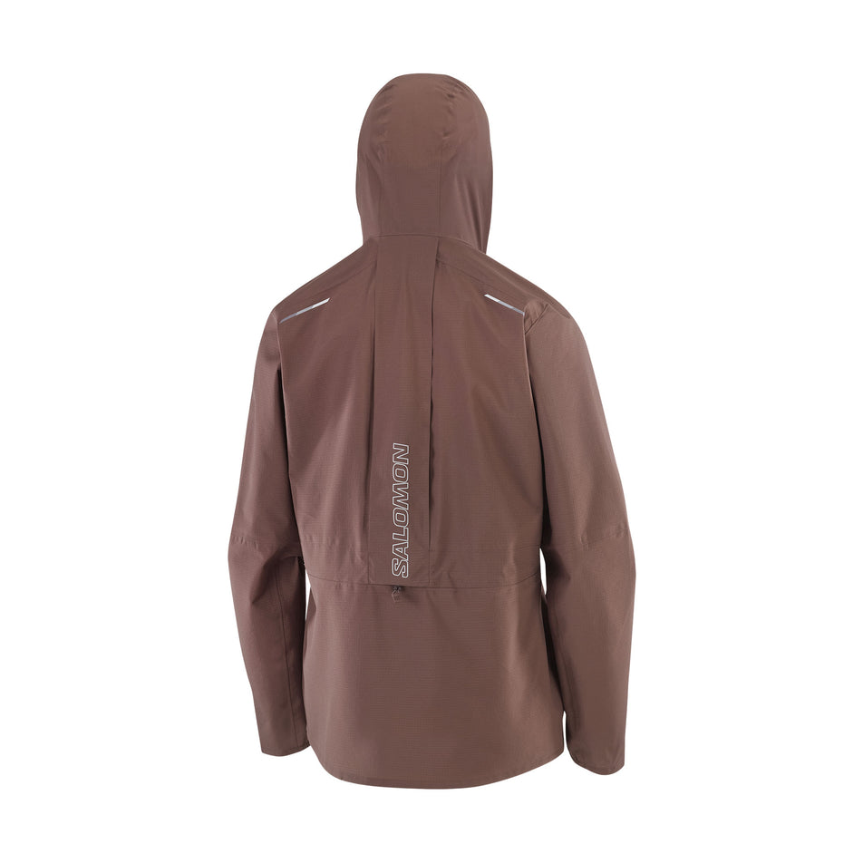 Back view of the Salomon Women's Bonatti Trail Shell Jacket in the Coffee Bean colourway. (8726944186530)