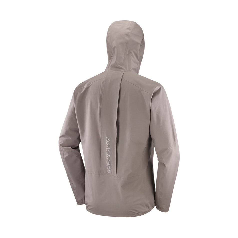 Back view of the Salomon Men's Bonatti Trail Shell Jacket in the Iron colourway. (8736773374114)