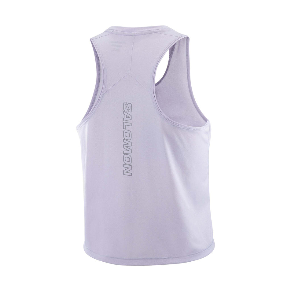 Back view of the Salomon Women's Sense Aero Tank in the Cosmic Sky colourway. (8577401487522)