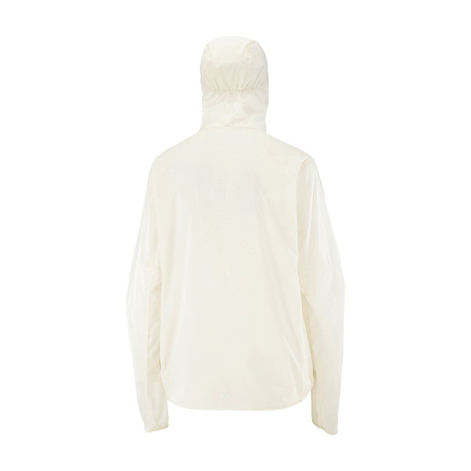 Back view of the Salomon Women's Sense Aero Wind Jacket in the Whisper White colourway.