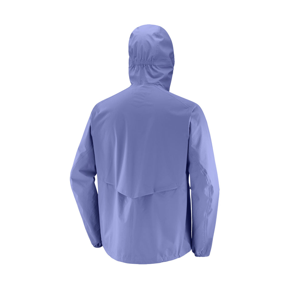 Back view of the Salomon Men's Bonatti Waterproof Shell Jacket in the Marlin colourway.
