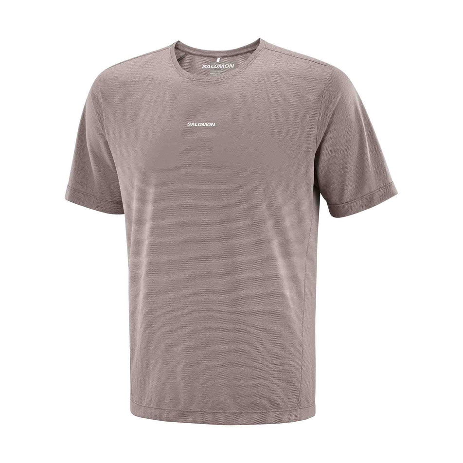Front view of the Salomon Men's Shakeout Core Short-Sleeve T-Shirt in the Iron colourway.