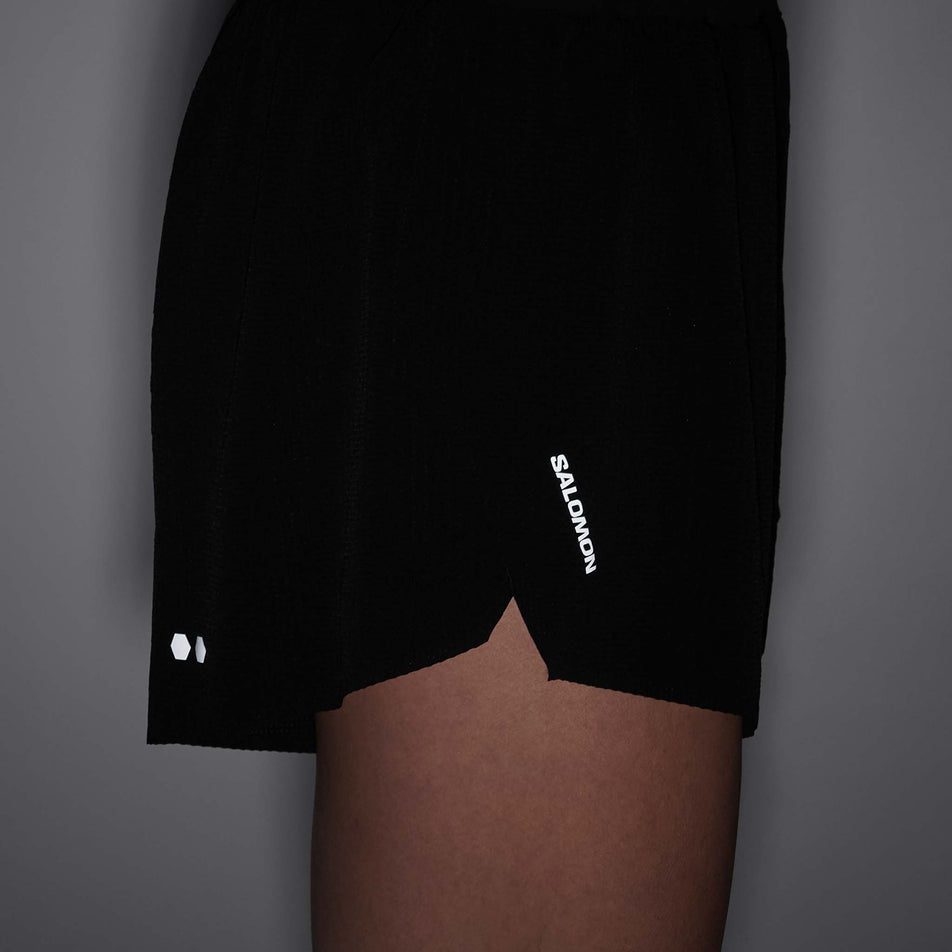 The reflective graphics on the side of the Salomon Women's Sense Aero 4