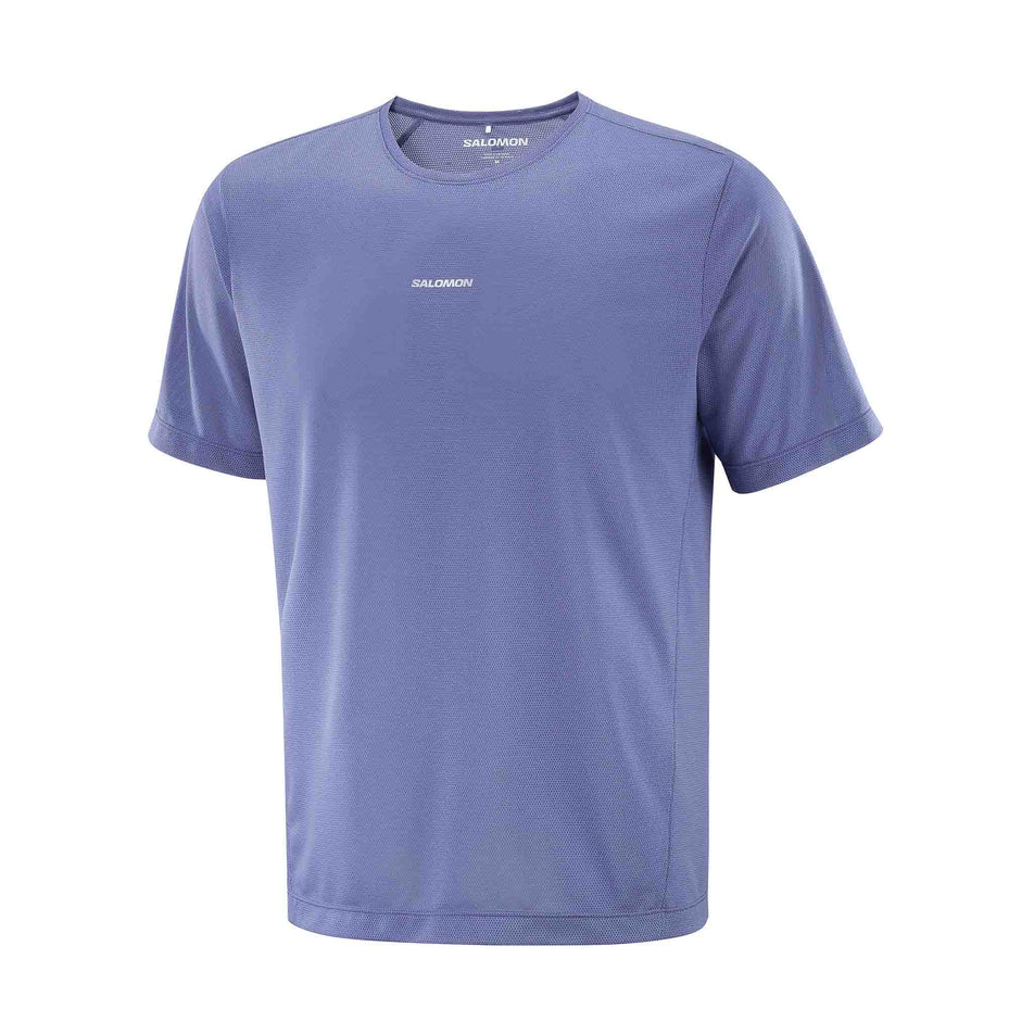 Front view of the Salomon Men's SHKout Core SS Tee in the Marlin colourway.