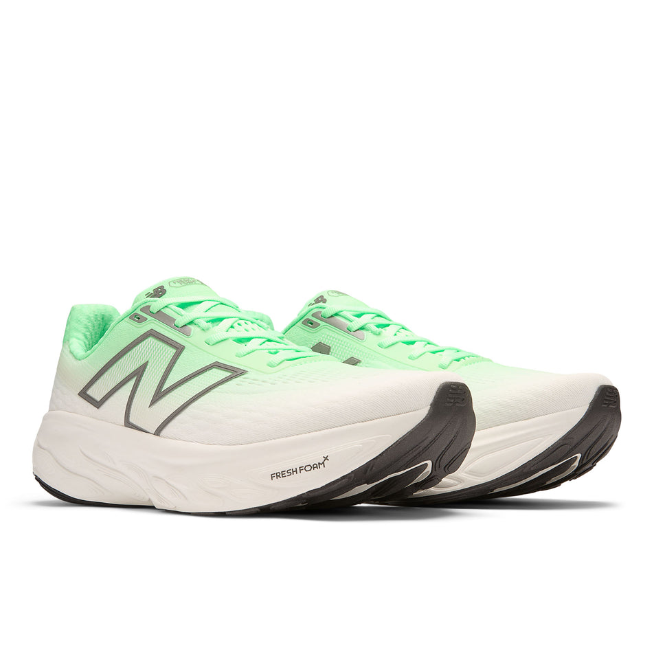 A pair of New Balance Men's Fresh Foam X 1080 V14 Running Shoes in the Electric Jade colourway (8568675893410)