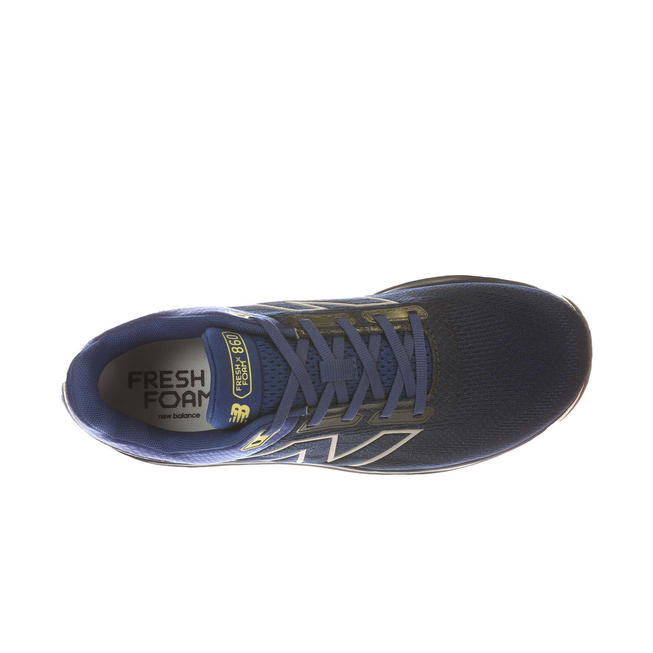 The upper of the right shoe from a pair of New Balance Men's Fresh Foam X 860 V14 Running Shoes in the Galaxy Blue colourway (8677166547106)