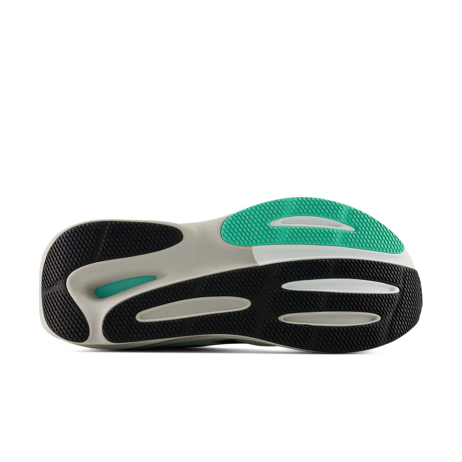 The outsole of the right shoe from a pair of New Balance Men's Fresh Foam X 860 V15 Running Shoes in the Reflection/Graphite colourway.