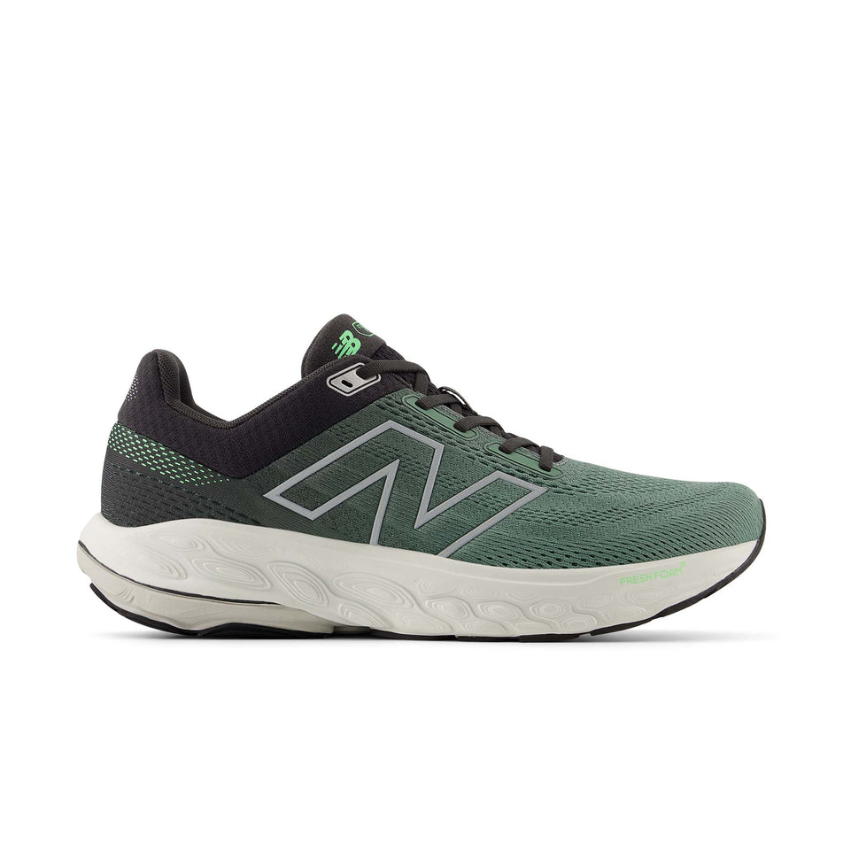 Lateral view of the right shoe from a pair of New Balance Men's Fresh Foam X 860 V14 Running Shoes in the Dark Juniper colourway. (8568681103522)