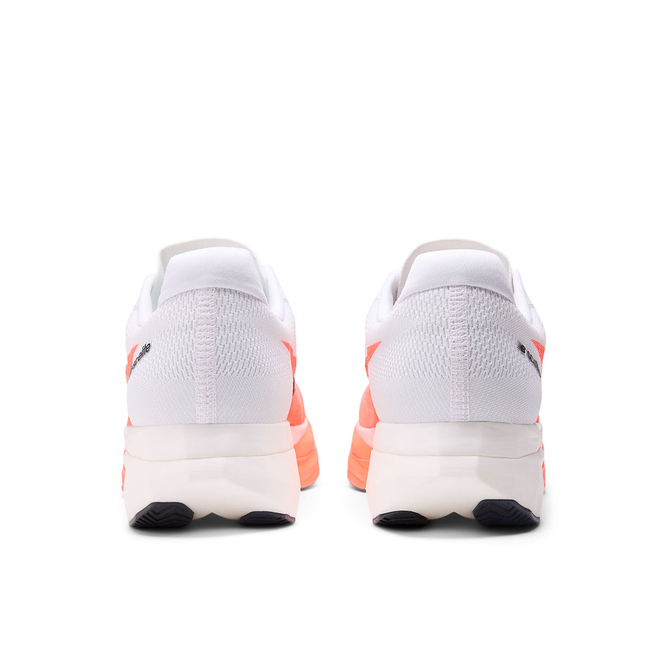 The back of a pair of New Balance Men's FuelCell SuperComp Elite V5 Running Shoes in the Urgent Red colourway. (8721945755810)