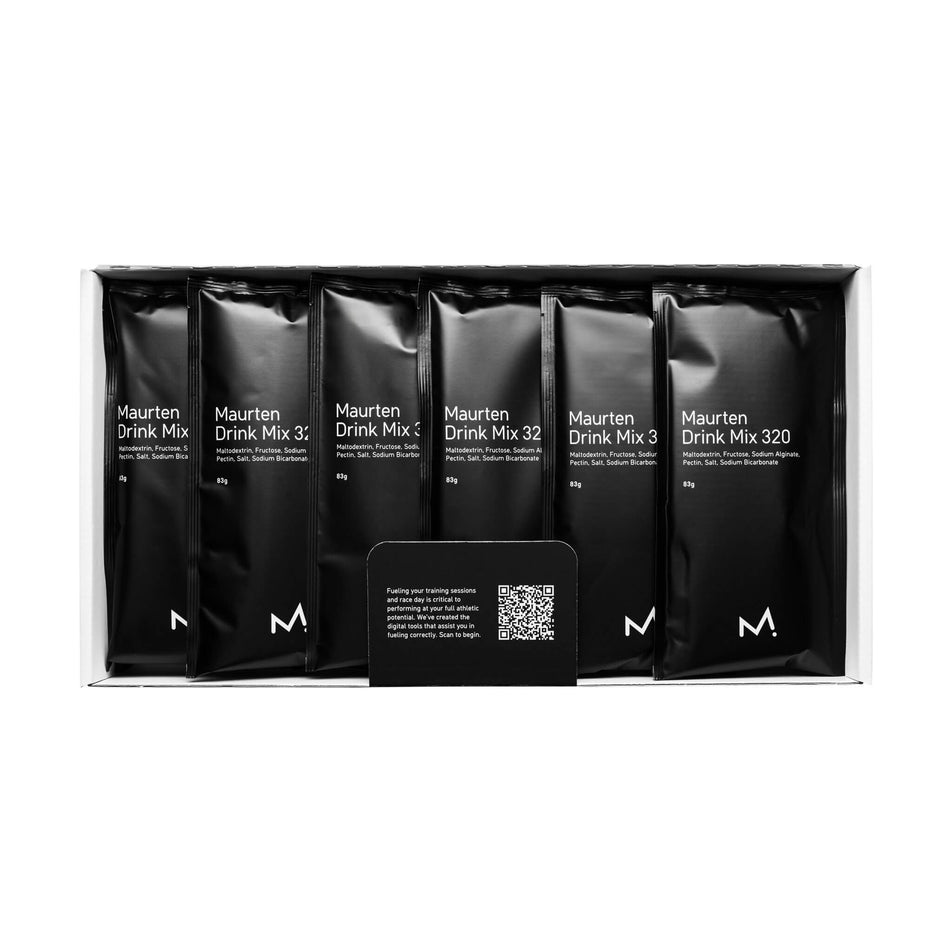 83 gram sachets of Maurten Drink Mix 320 in a box. (7077123850402)