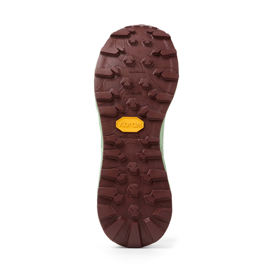 The outsole of the right shoe from a pair of NNormal Unisex Tomir 2.0 Running Shoes in the Green/White colourway.