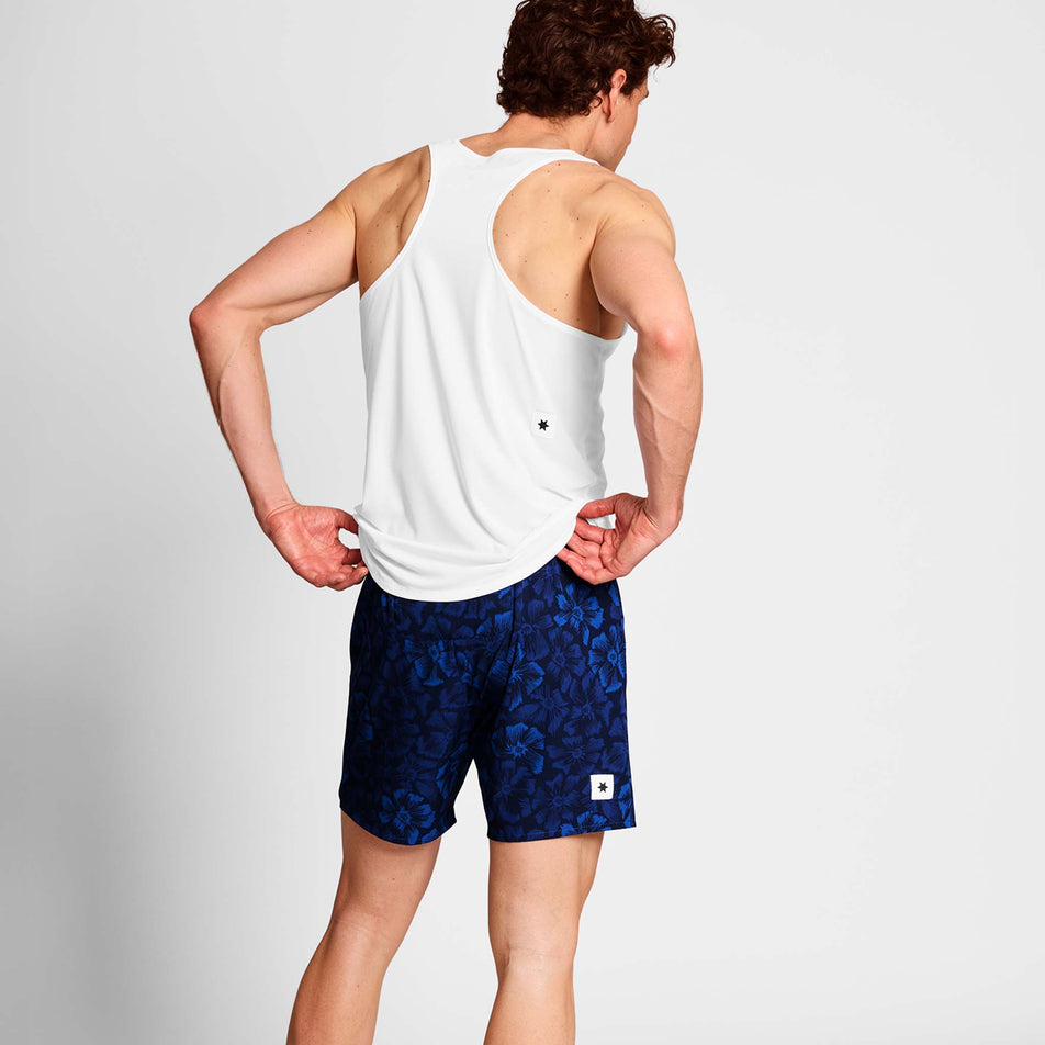 Back view of a model wearing a pair of SAYSKY Men's Flower Pace Shorts 5