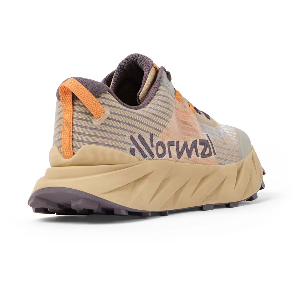 Lateral view of the right shoe from a pair of NNormal Cadí Running Shoes in the Beige colourway.